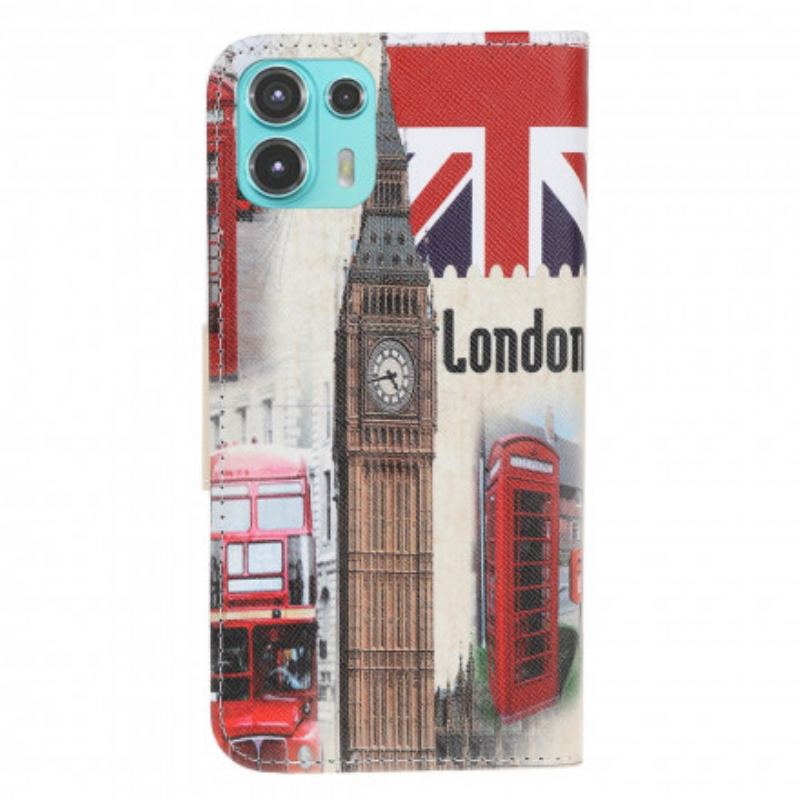 Capa De Couro Para Motorola Edge 20 Lite Vida Em Londres