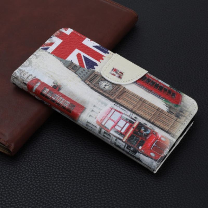 Capa De Couro Para Motorola Edge 20 Lite Vida Em Londres