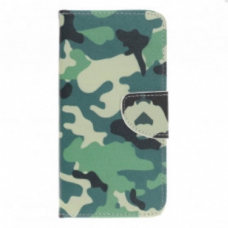 Capa Em Pele Para Motorola Edge 20 Lite Camuflagem Militar