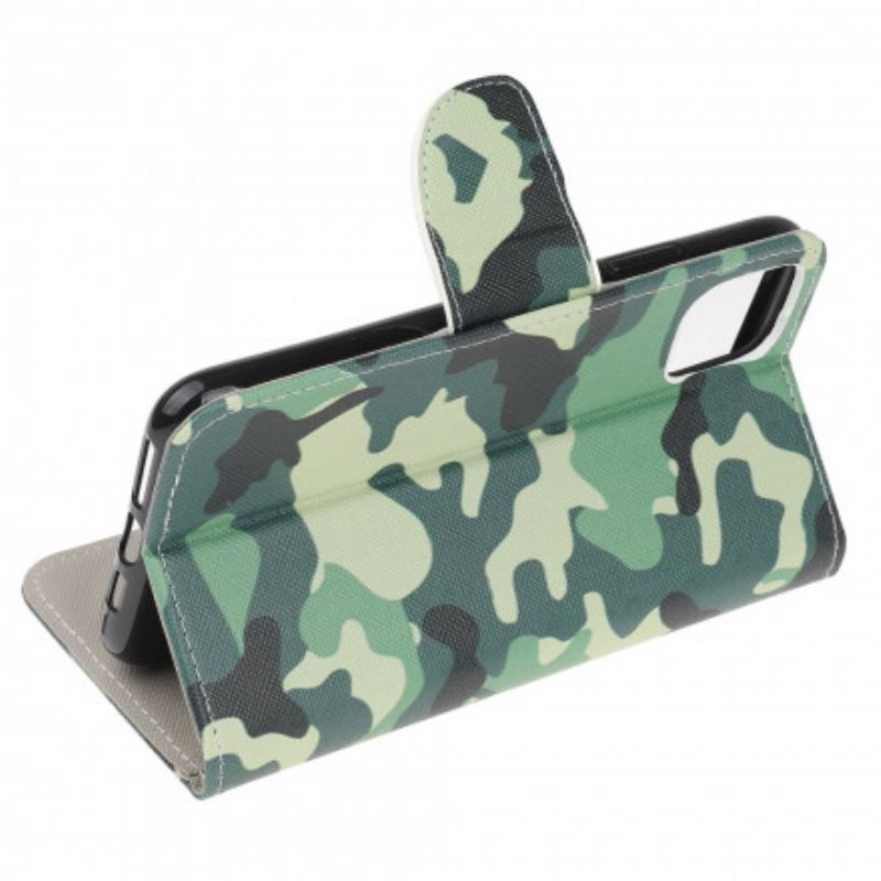 Capa Em Pele Para Motorola Edge 20 Lite Camuflagem Militar