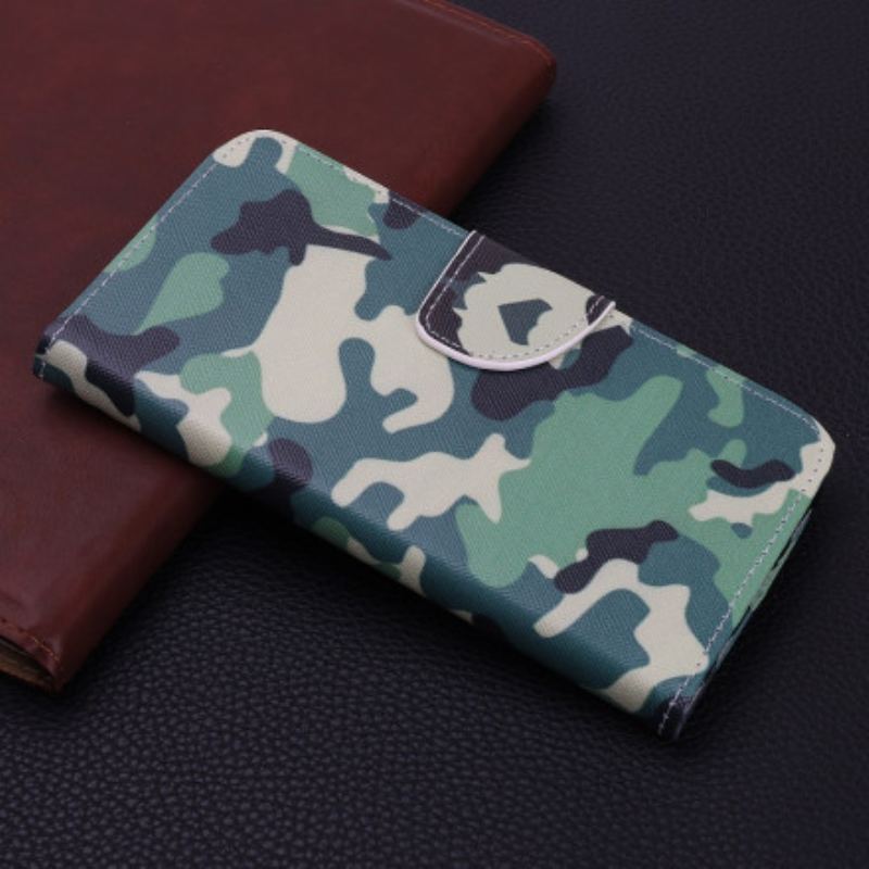 Capa Em Pele Para Motorola Edge 20 Lite Camuflagem Militar