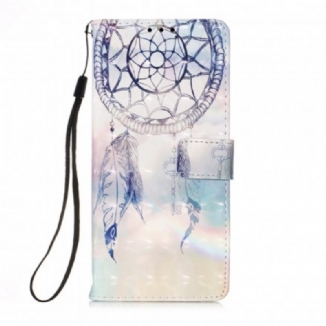 Capa Flip Para Motorola Edge 20 Lite Apanhador De Sonhos Aquarela