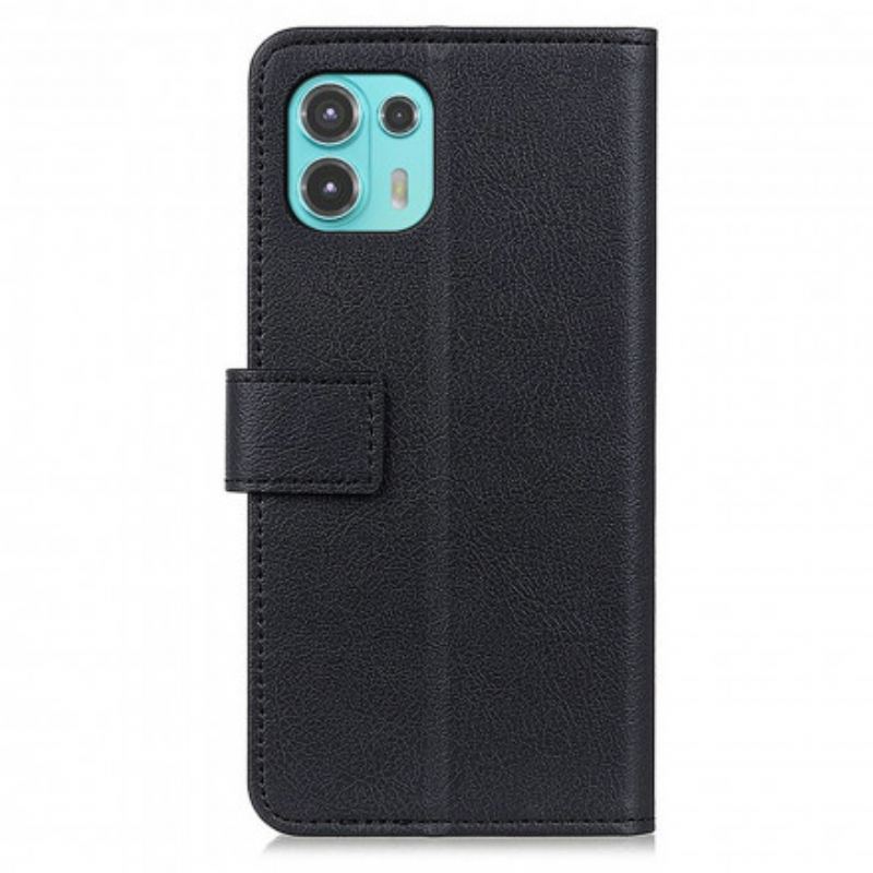 Capa Flip Para Motorola Edge 20 Lite Efeito Couro Clássico