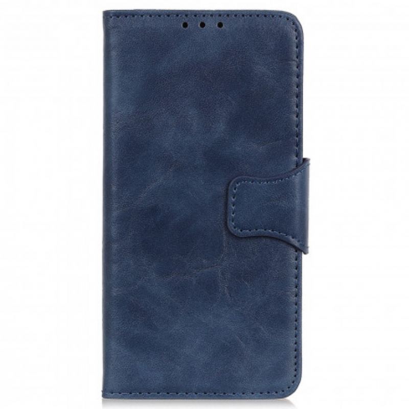 Capa Flip Para Motorola Edge 20 Lite Fecho Reversível De Couro Rachado