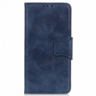 Capa Flip Para Motorola Edge 20 Lite Fecho Reversível De Couro Rachado