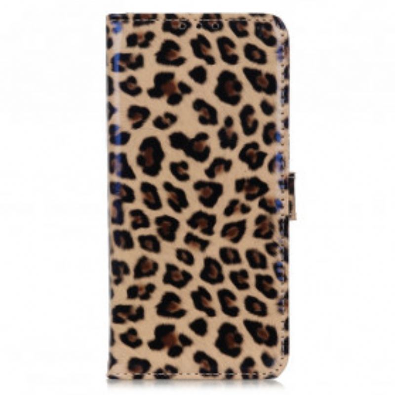 Capa Flip Para Motorola Edge 20 Lite Leopardo