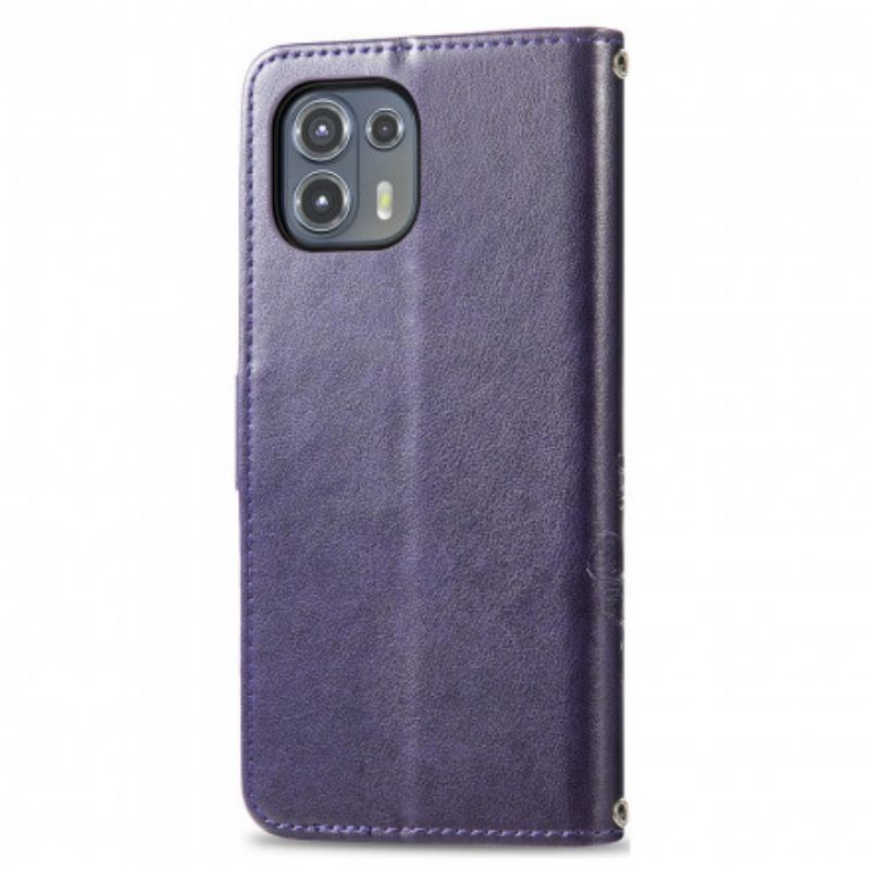 Capa Flip Para Motorola Edge 20 Lite Trevo-de-quatro-folhas