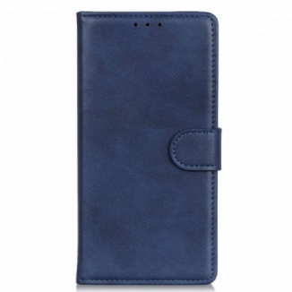 Capa Folio Para Motorola Edge 20 Lite Efeito De Couro Fosco