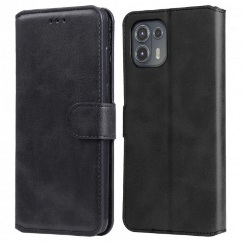 Capa Folio Para Motorola Edge 20 Lite Novas Cores De Couro Falso