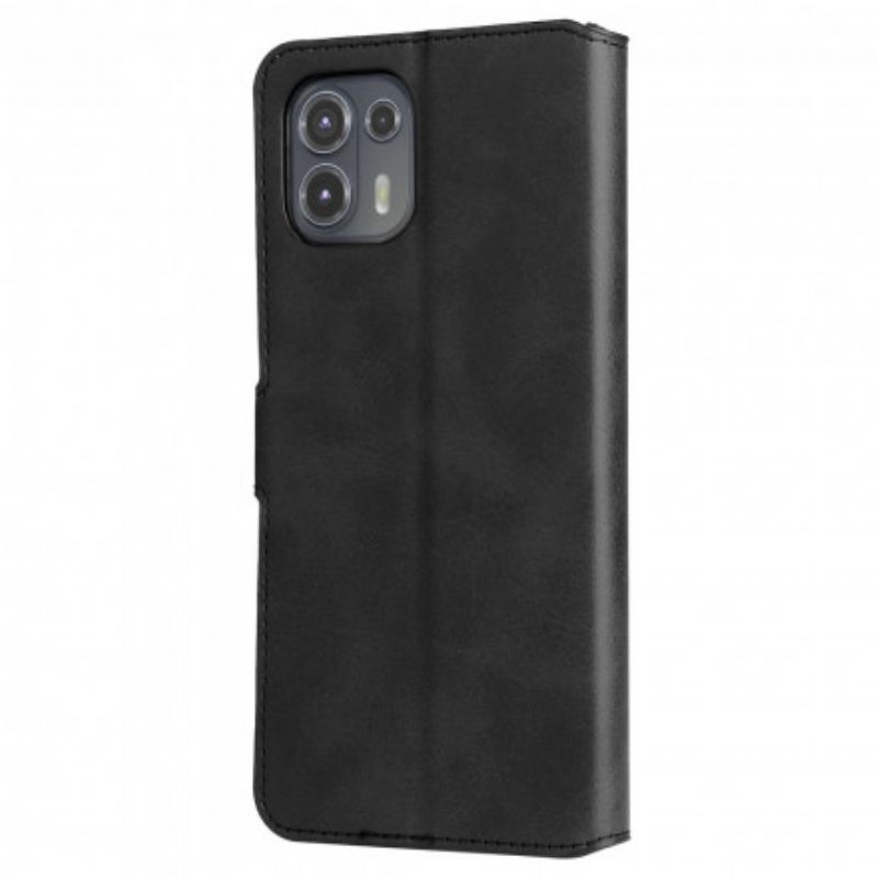 Capa Folio Para Motorola Edge 20 Lite Novas Cores De Couro Falso