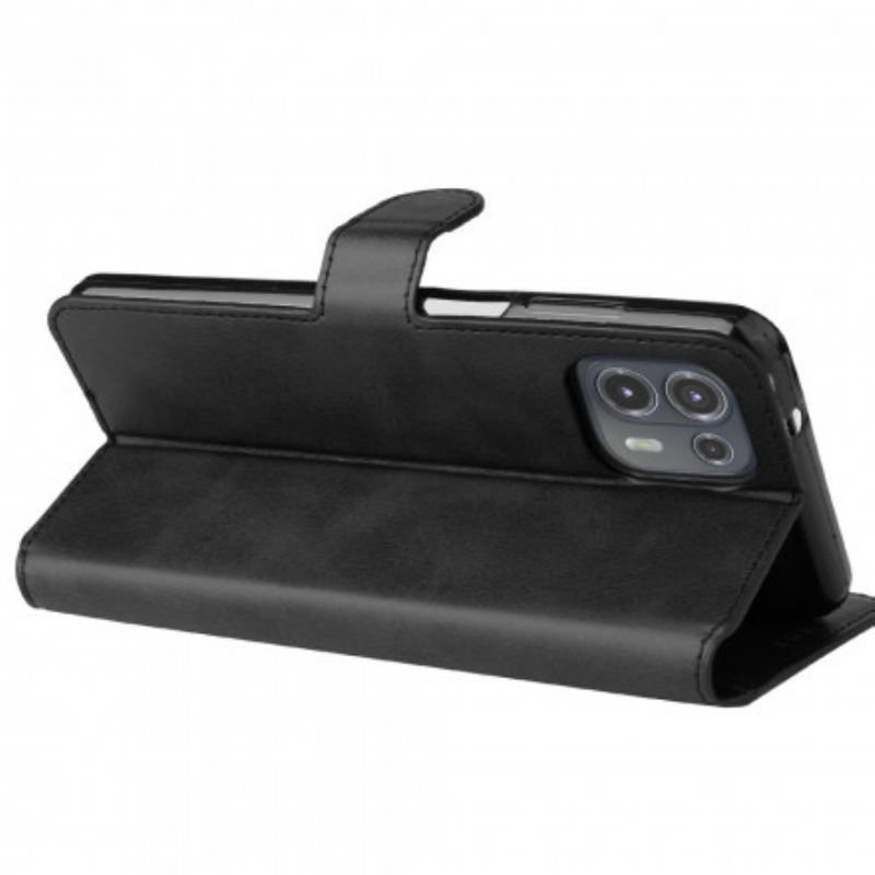 Capa Folio Para Motorola Edge 20 Lite Novas Cores De Couro Falso