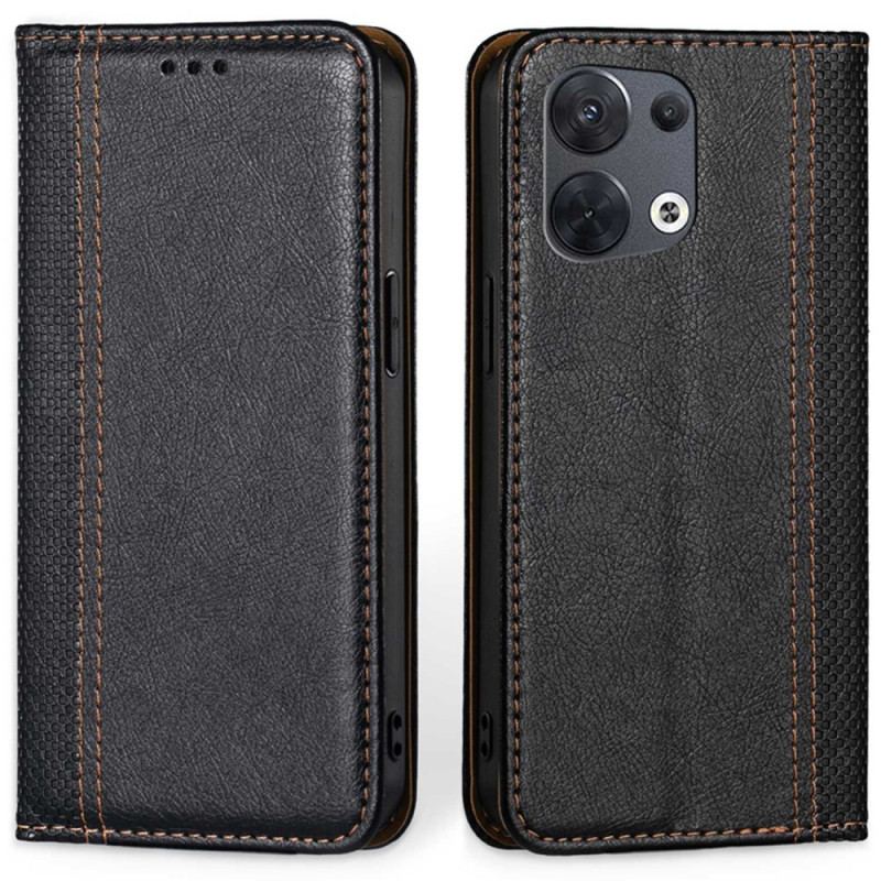 Capa De Celular Para Oppo Reno 8 Flip Couro Falso Vintage