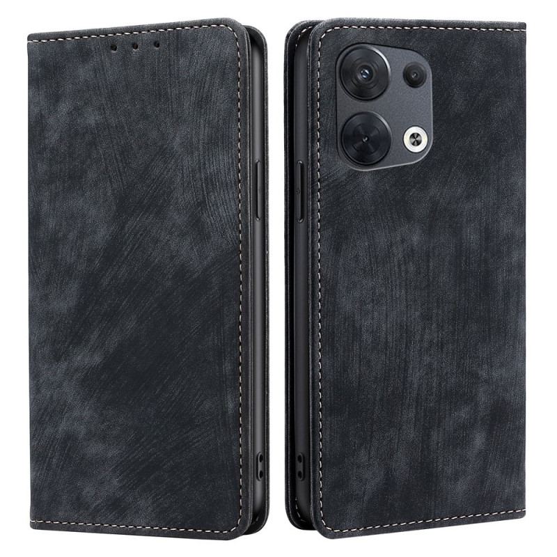 Capa De Celular Para Oppo Reno 8 Flip Couro Sintético Estilizado