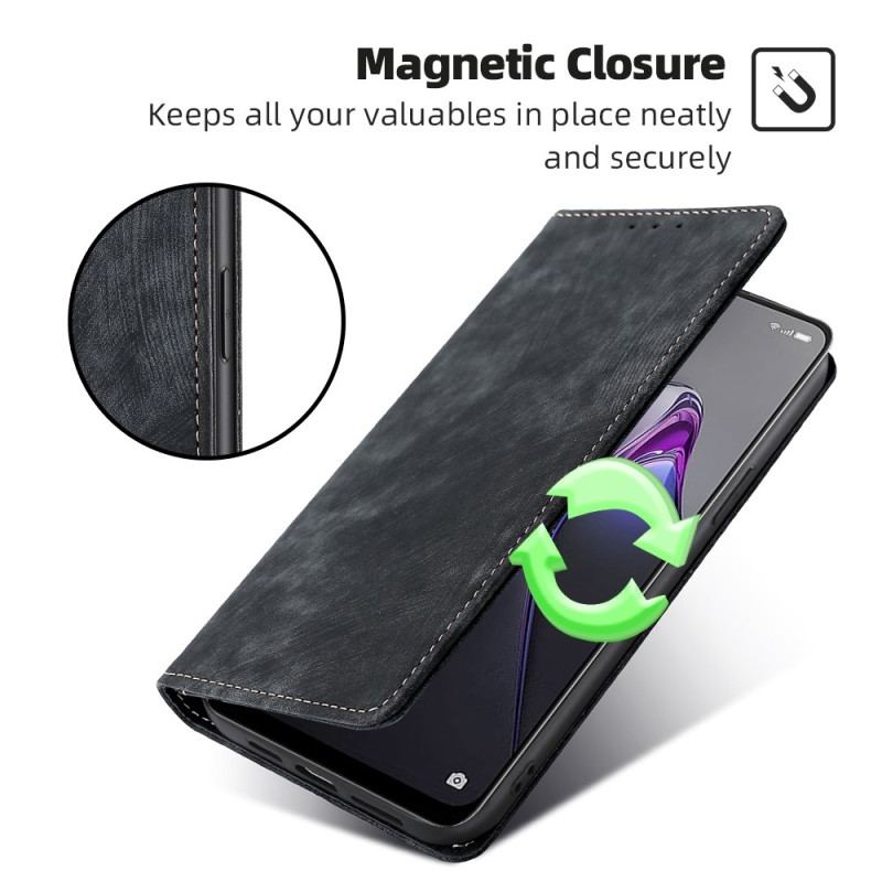 Capa De Celular Para Oppo Reno 8 Flip Couro Sintético Estilizado