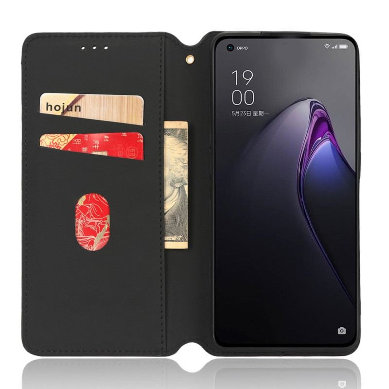 Capa De Celular Para Oppo Reno 8 Flip Efeito Couro Cubo 3d