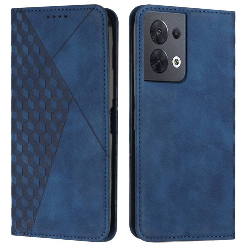 Capa De Celular Para Oppo Reno 8 Flip Estilo Cúbico