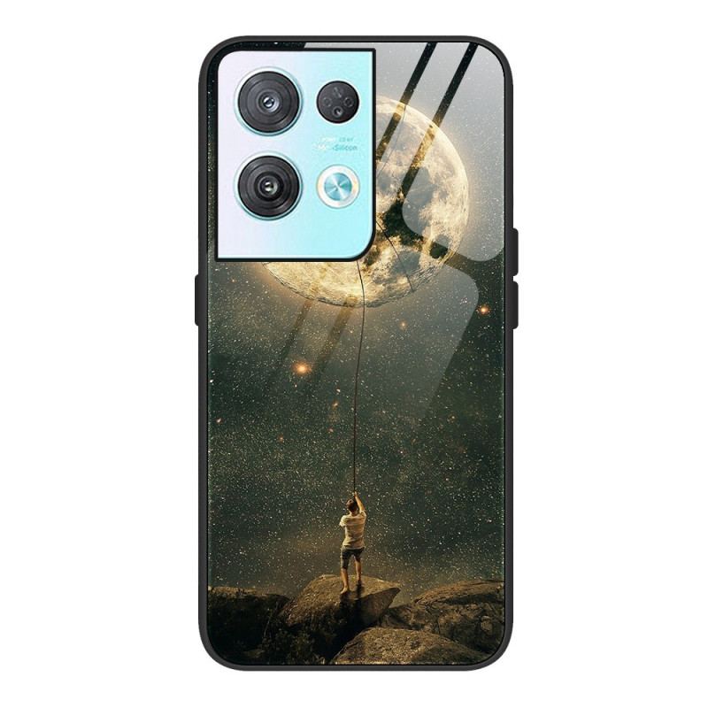 Capa De Celular Para Oppo Reno 8 Vidro Temperado Do Homem Da Lua