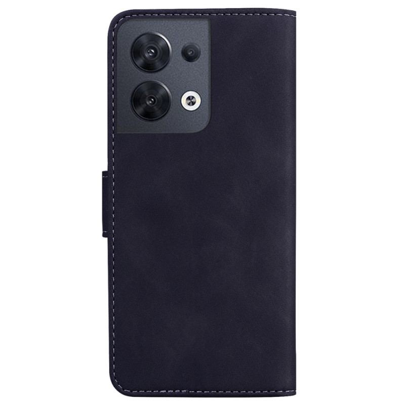 Capa De Couro Para Oppo Reno 8 Borboleta