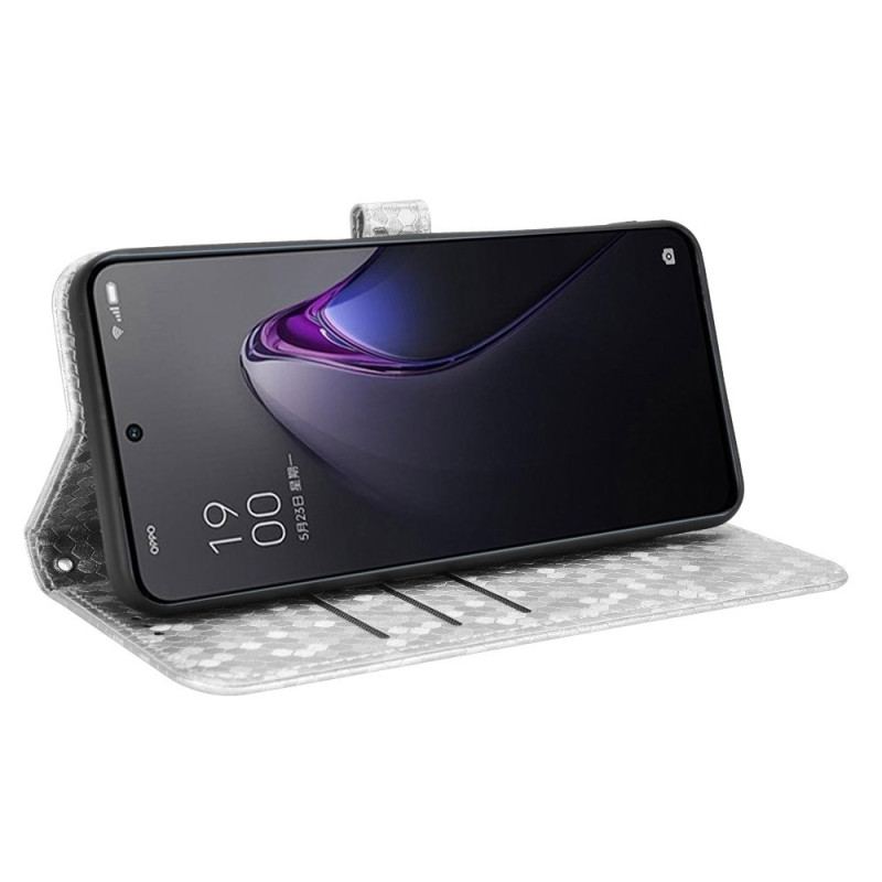 Capa De Couro Para Oppo Reno 8 De Cordão Design Strappy 3d