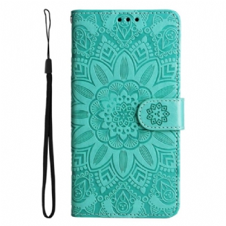 Capa De Couro Para Oppo Reno 8 De Cordão Girassol Strappy