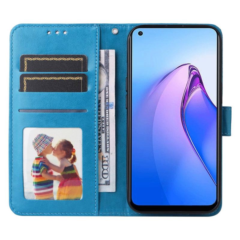 Capa De Couro Para Oppo Reno 8 De Cordão Girassol Strappy