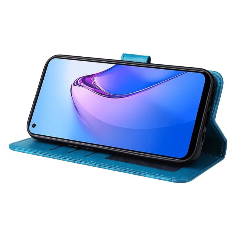 Capa De Couro Para Oppo Reno 8 De Cordão Girassol Strappy