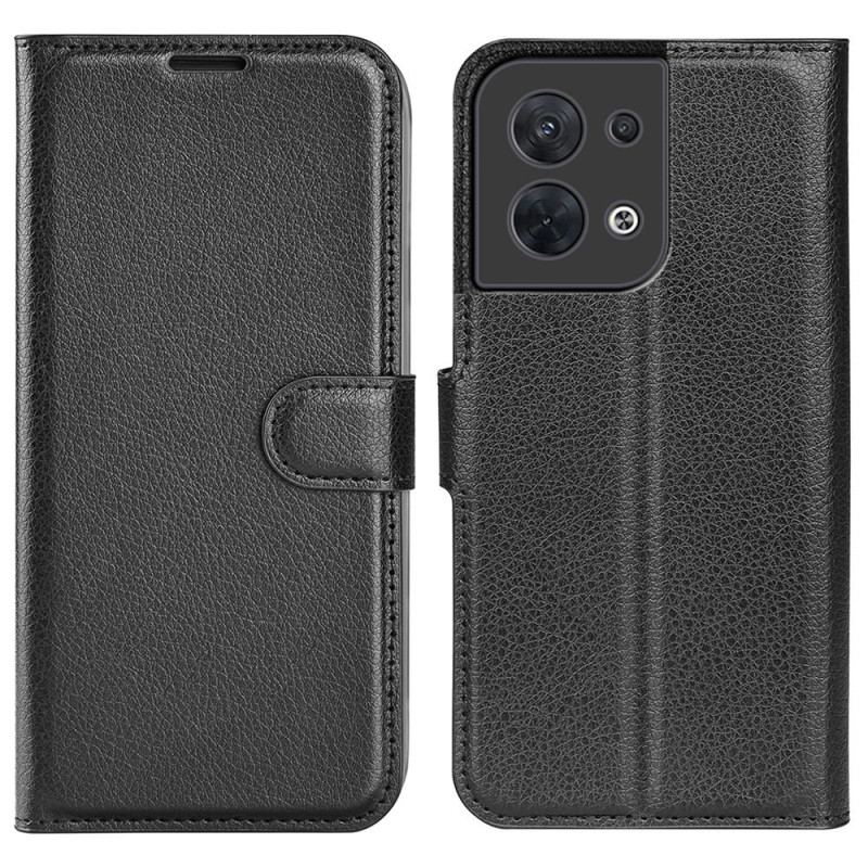 Capa De Couro Para Oppo Reno 8 Estilo Classico