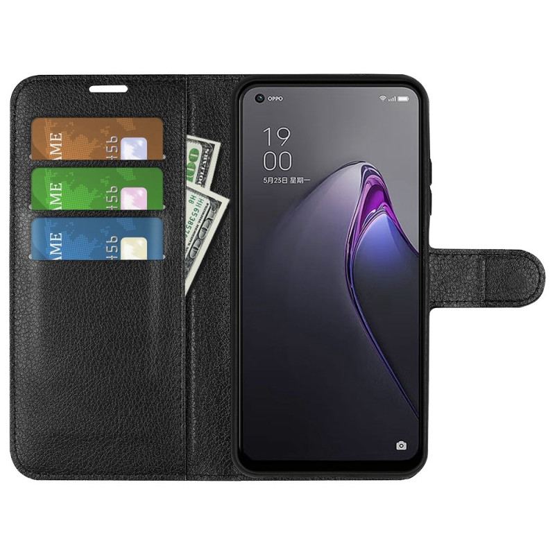 Capa De Couro Para Oppo Reno 8 Estilo Classico