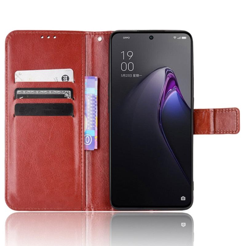 Capa Flip Para Oppo Reno 8 De Cordão Couro Sintético Chamativo Com Alça