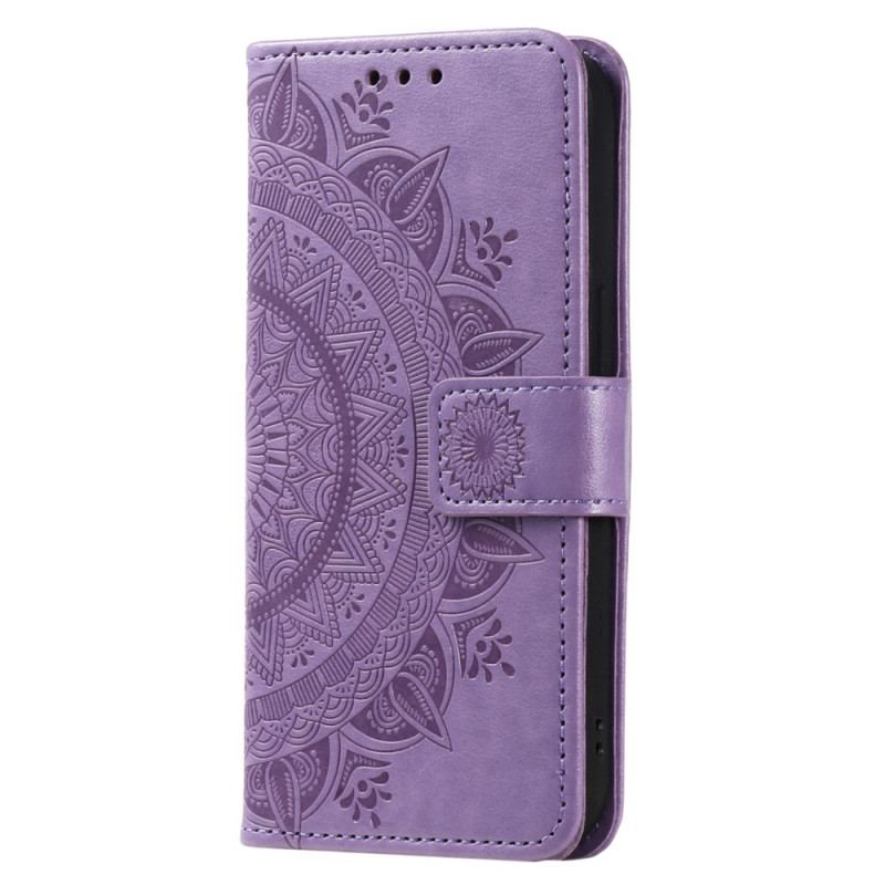 Capa Flip Para Oppo Reno 8 De Cordão Mandala Do Sol Strappy