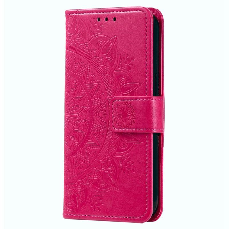 Capa Flip Para Oppo Reno 8 De Cordão Mandala Do Sol Strappy