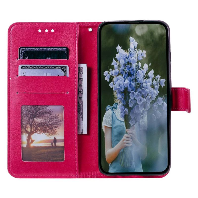 Capa Flip Para Oppo Reno 8 De Cordão Mandala Do Sol Strappy