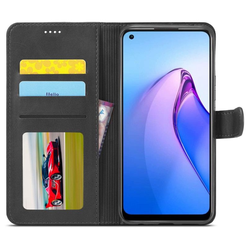 Capa Flip Para Oppo Reno 8 Couro Sintético Lc.imeeke