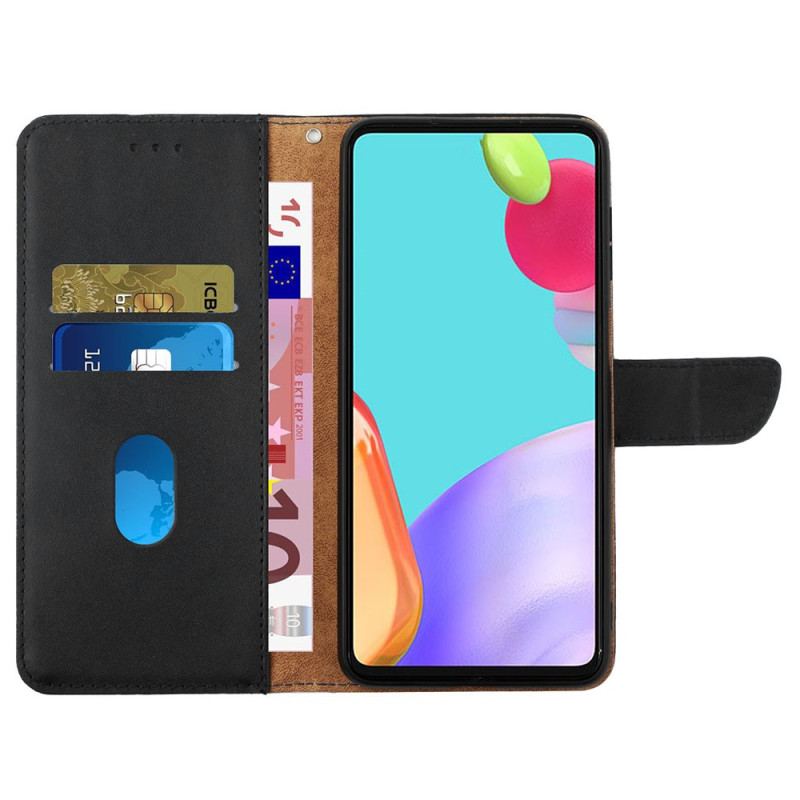 Capa Folio Para Oppo Reno 8 Couro Napa Genuíno