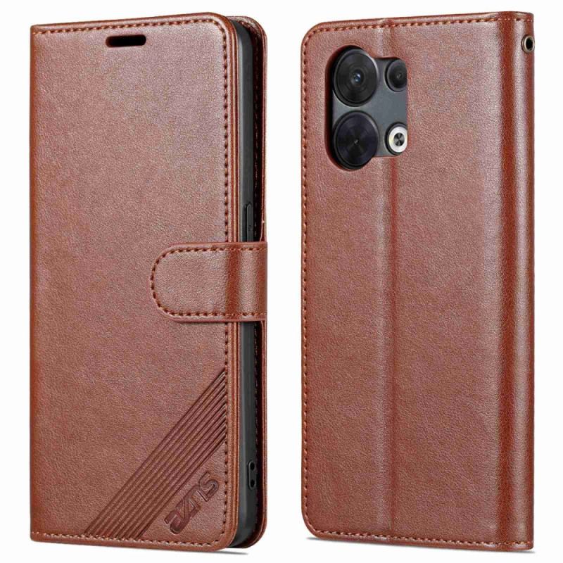 Capa Folio Para Oppo Reno 8 Couro Sintético Azns