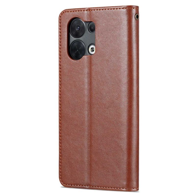 Capa Folio Para Oppo Reno 8 Couro Sintético Azns