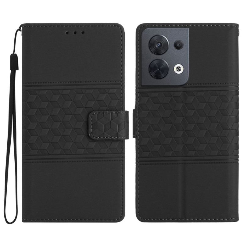 Capa Folio Para Oppo Reno 8 Cubos 3d