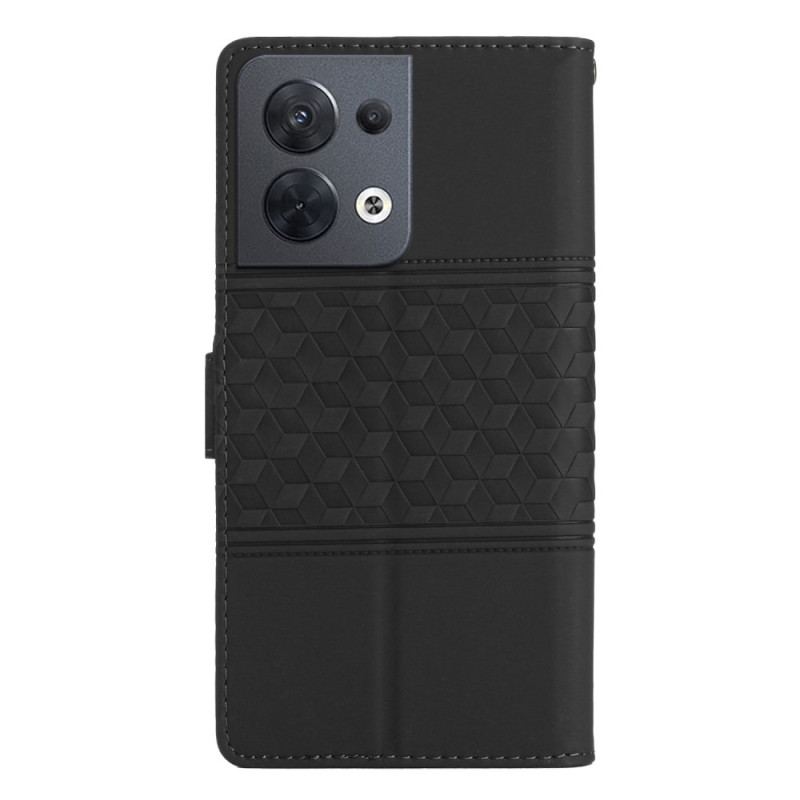 Capa Folio Para Oppo Reno 8 Cubos 3d