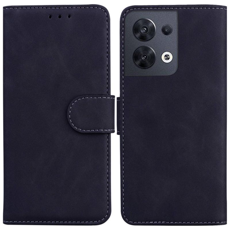 Capa Folio Para Oppo Reno 8 Efeito Couro Couture