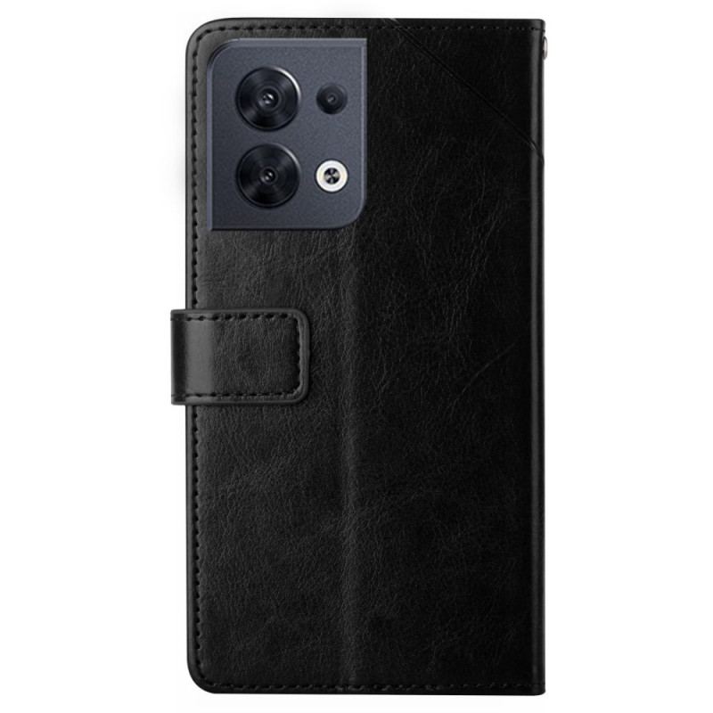 Capa Folio Para Oppo Reno 8 Estilo Couro Geo Y Design