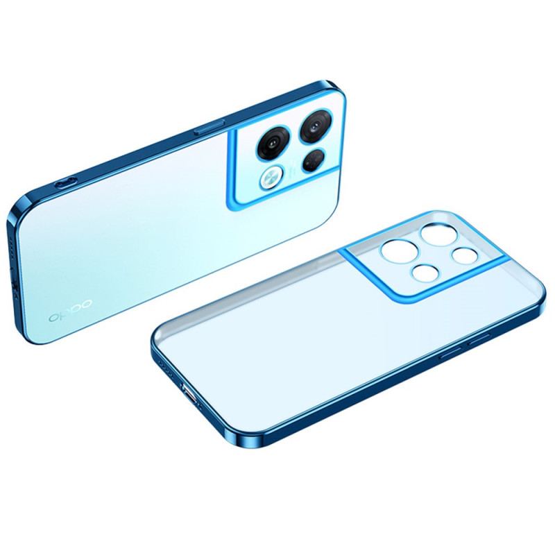 Capa Para Oppo Reno 8 Bordas Estilo Metal Transparente Sulada