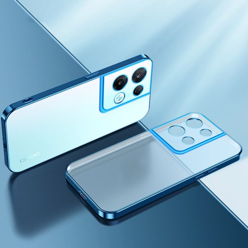 Capa Para Oppo Reno 8 Bordas Estilo Metal Transparente Sulada