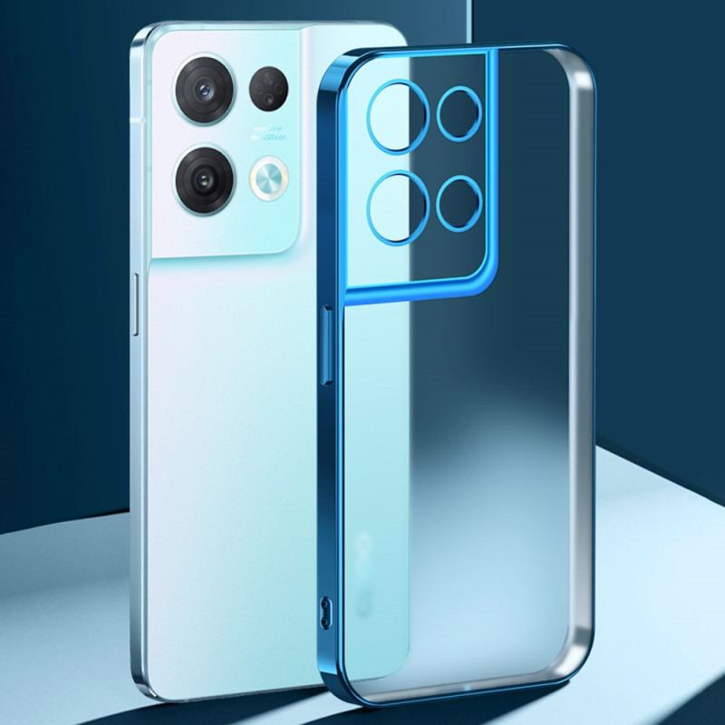 Capa Para Oppo Reno 8 Bordas Estilo Metal Transparente Sulada