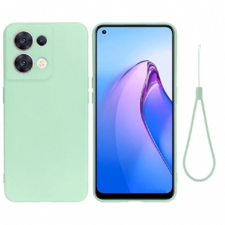 Capa Para Oppo Reno 8 De Cordão Tiras De Silicone Líquido