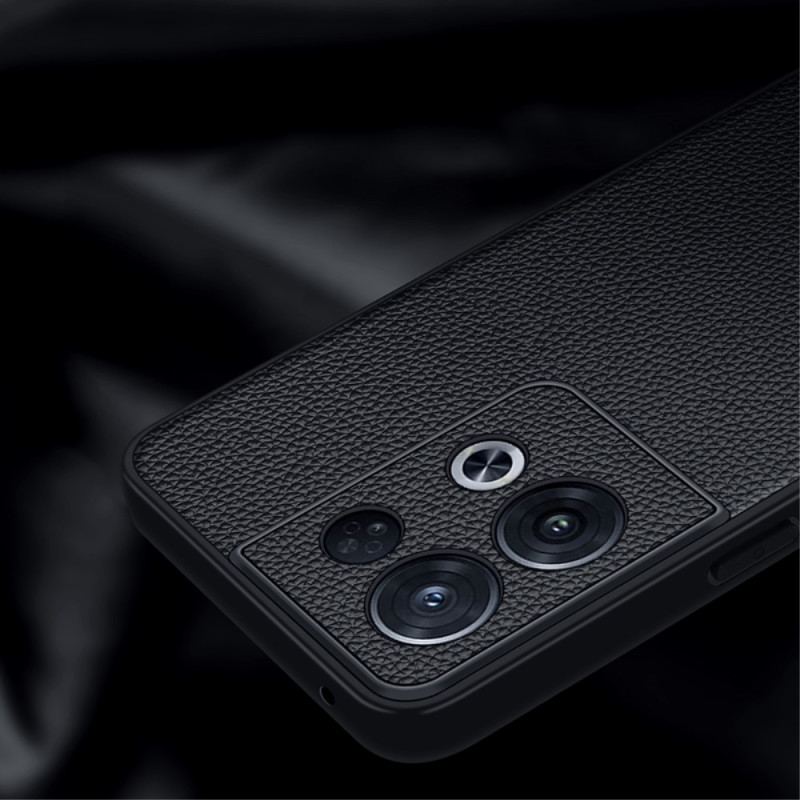 Capa Para Oppo Reno 8 Couro Lichia Genuíno