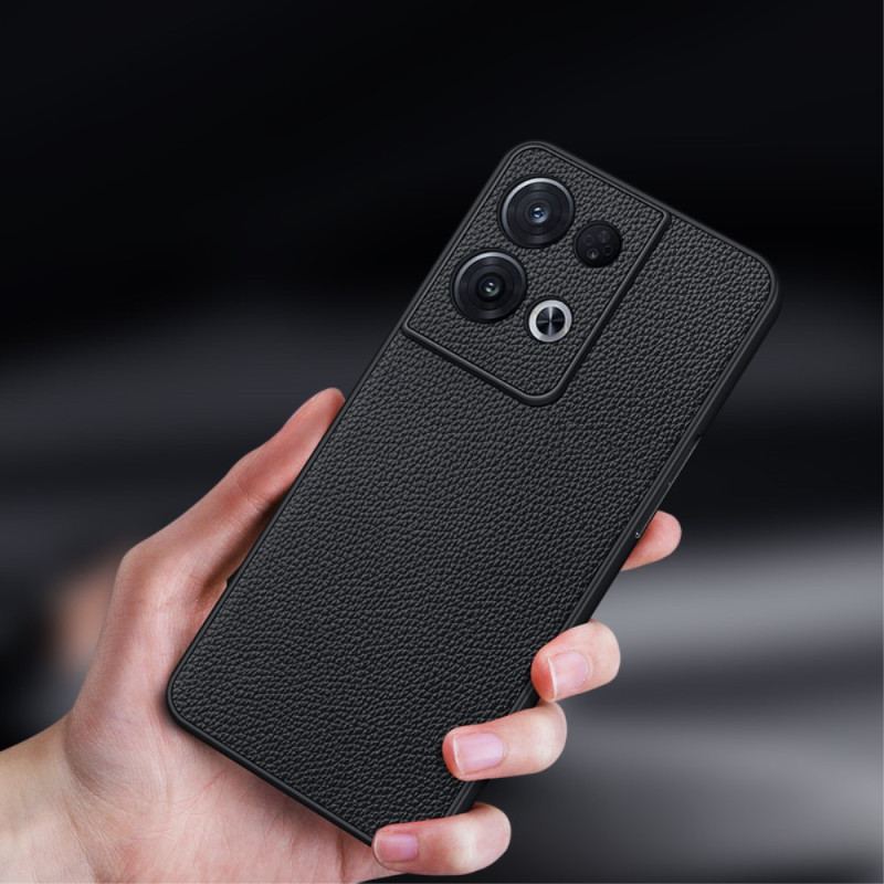 Capa Para Oppo Reno 8 Couro Lichia Genuíno