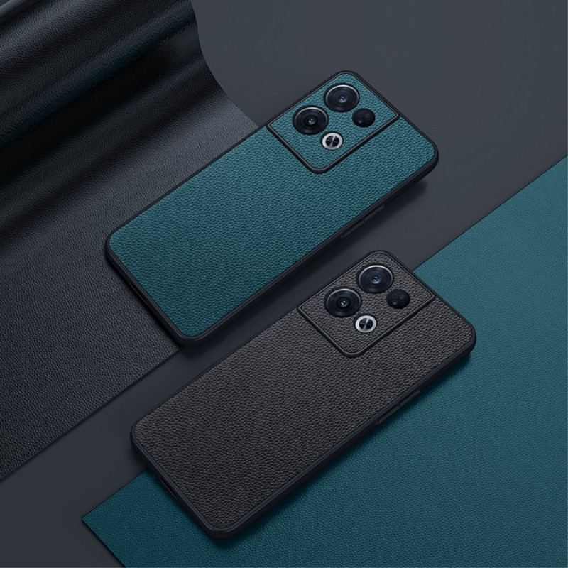 Capa Para Oppo Reno 8 Couro Lichia Genuíno