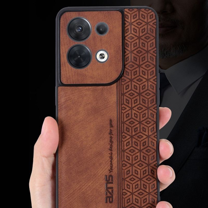 Capa Para Oppo Reno 8 Efeito Couro Azns