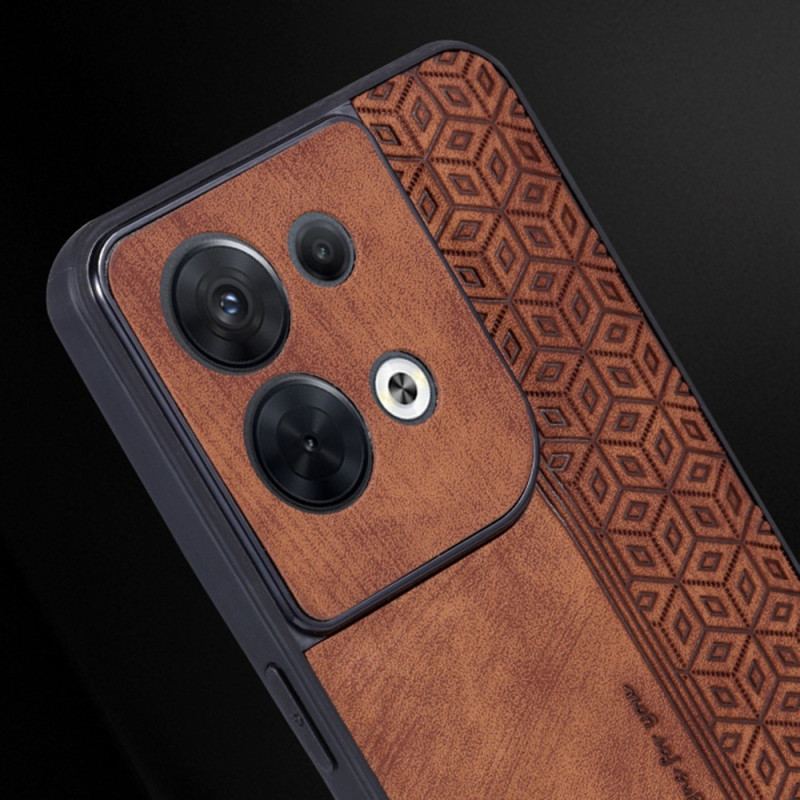 Capa Para Oppo Reno 8 Efeito Couro Azns