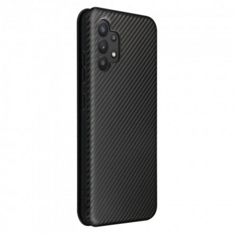 Capa De Celular Para Samsung Galaxy A32 Flip Fibra De Carbono